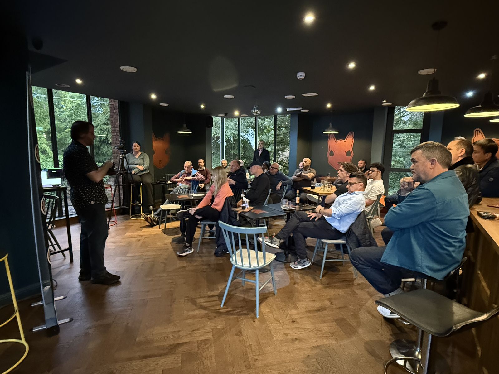 Rob Finlay presenting to the room